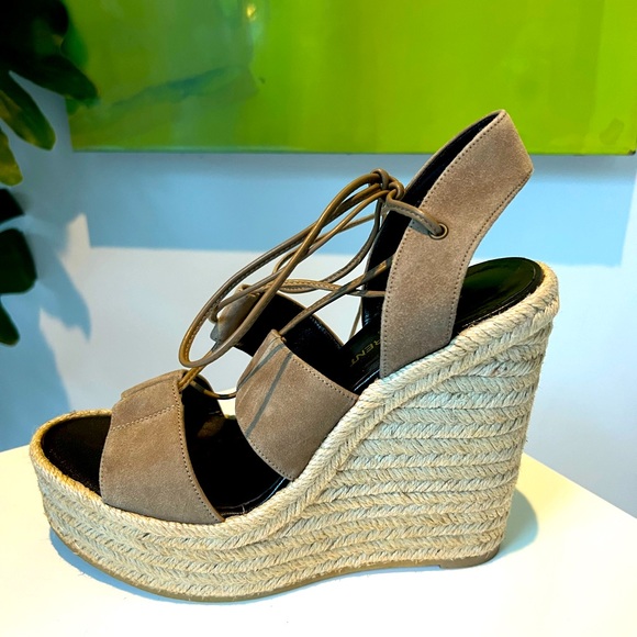 Saint Laurent Paris size 38 tan wedges - Picture 2 of 9